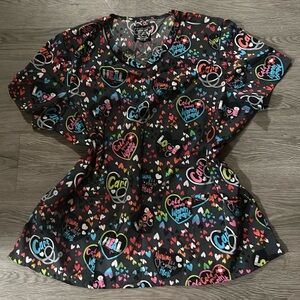 Stethoscope Hearts Scrub Top 🩺💕